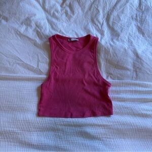 Pink Ribbed Zara Tank Top Size Medium Women's Muscle Shirt